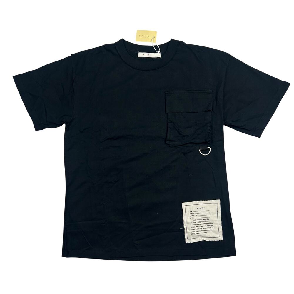 MNML Tactical Tee Mens Small Black Military Utility Pocket D Ring Streetwear NWT